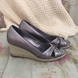 Cole Haan wedges size 6.5, gorgeous metallic pink